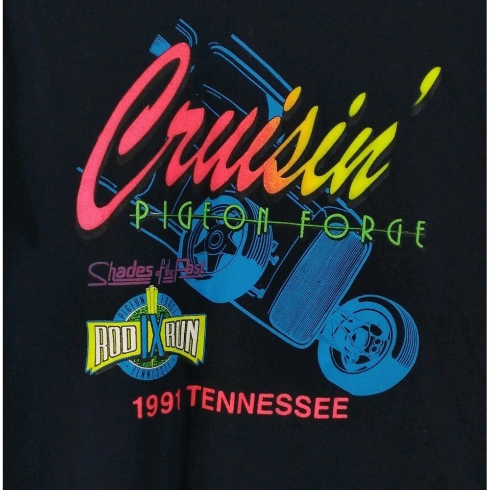 Screen Stars Best Pigeon Forge 1991 Cruisin Shades Of The Past Rod IX Run Tshirt